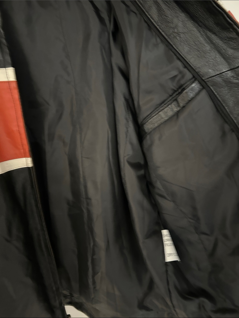 Leather Racing Jacket - Black & Red - Picture 5 of 7